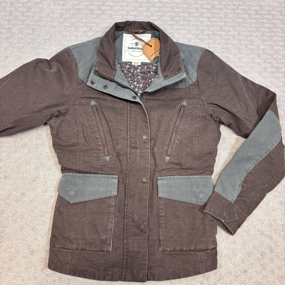 Women’s Smith Wesson Range Shooting Chore Barn  Jacket Canvas Sz  Medium Brown